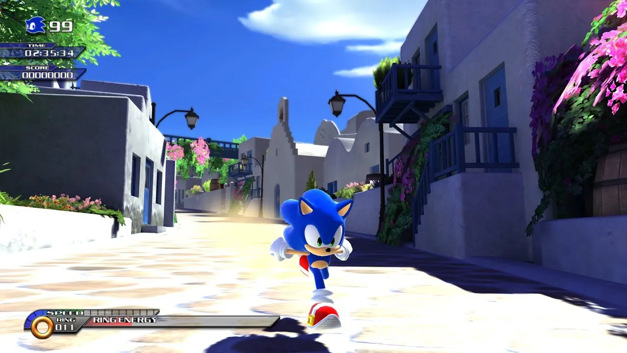 Captura Sonic Unleashed Sonic Corre Por Una Villa Soleada De Estilo Mediterraneo