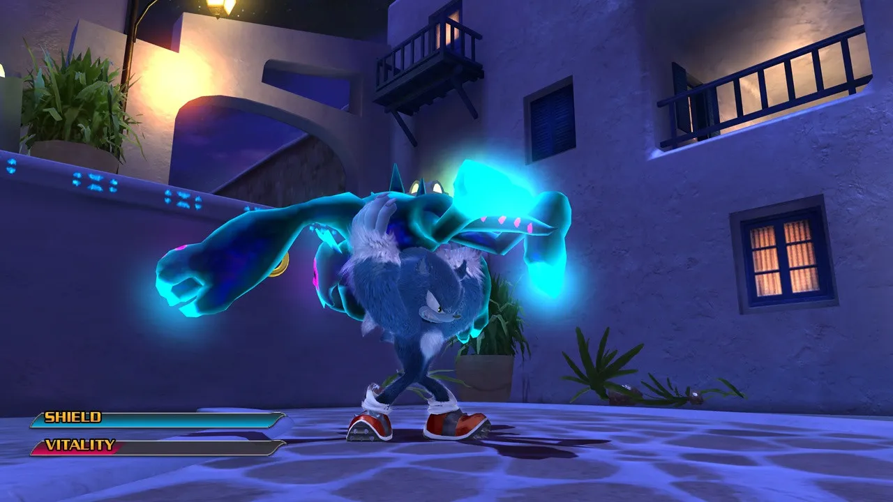 Captura Sonic Unleashed Transformado En Hombre Lobo Sonic Se Enfrenta A Enemigos Brillantes