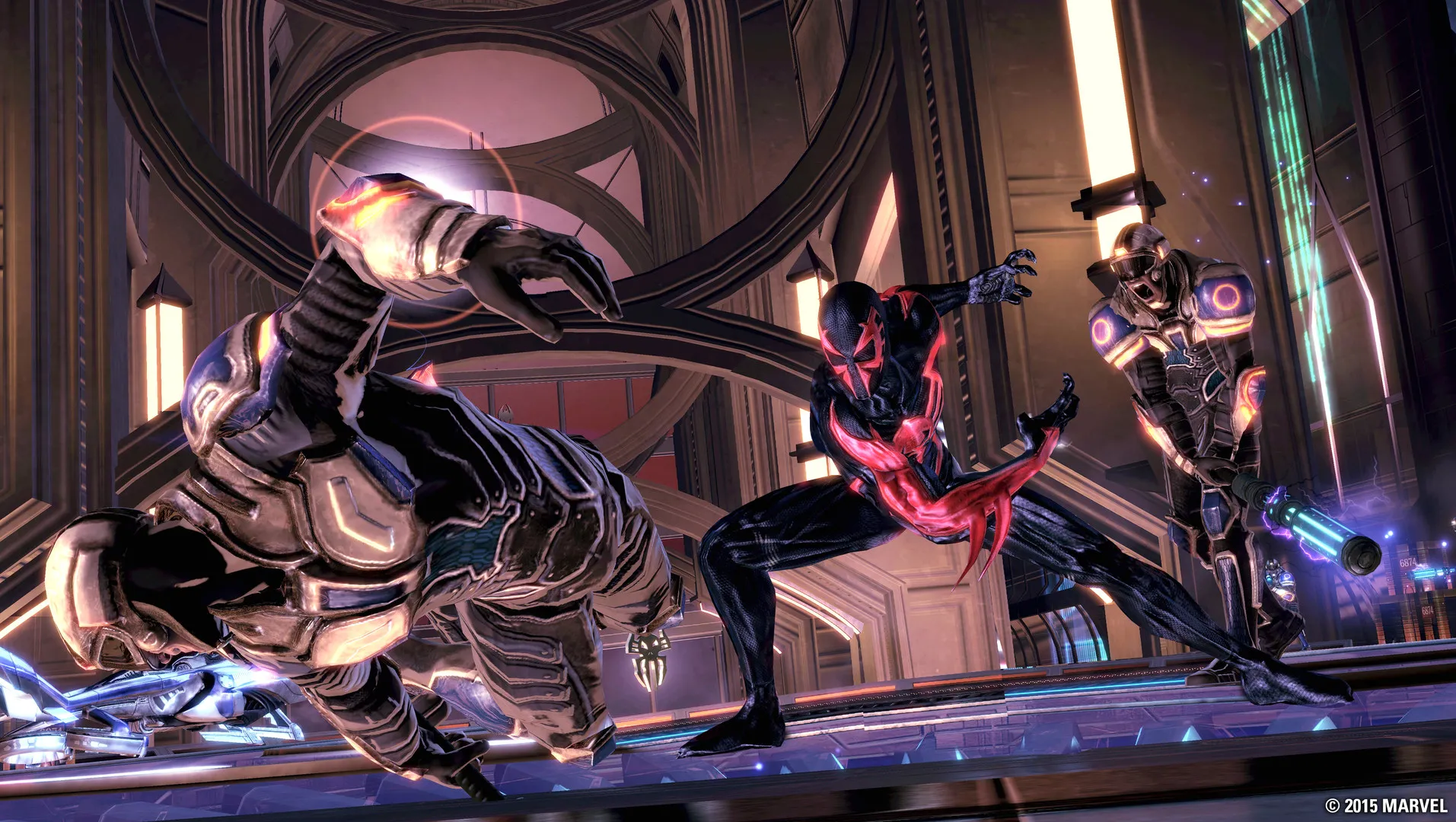 Captura Spider Man Shattered Dimensions Spider Man Noir En Una Pelea En Interiores Con Estilo Sombrio