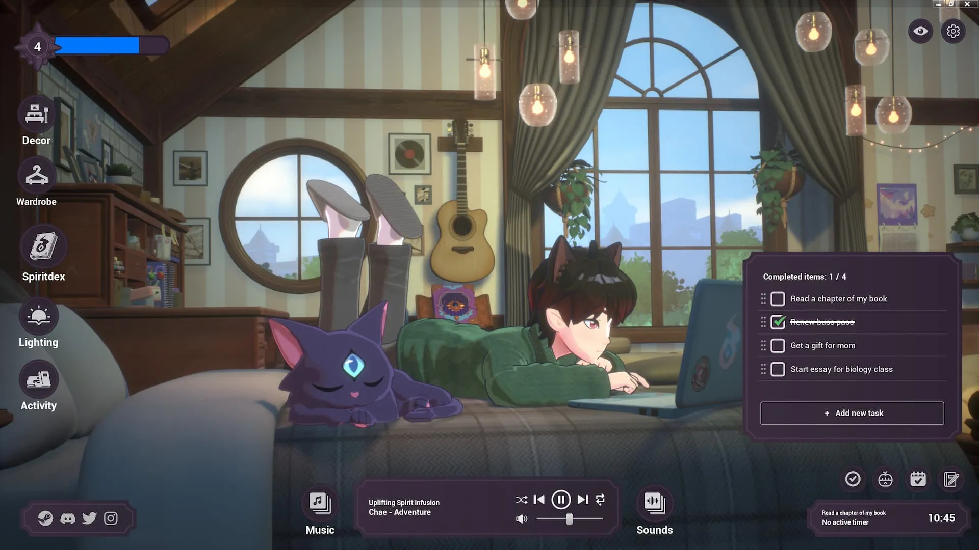 Captura Spirit City Lofi Sessions Chica Sentada Con Su Espiritu En Una Habitacion Acogedora