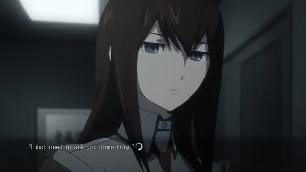 Captura SteinsGate Primer Plano De Kurisu Con Expresion Pensativa En Un Pasillo