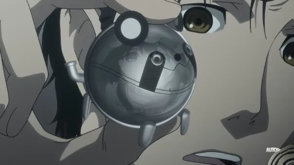 Captura SteinsGate Primer Plano De Un Dispositivo Esferico Sostenido Por Una Mano