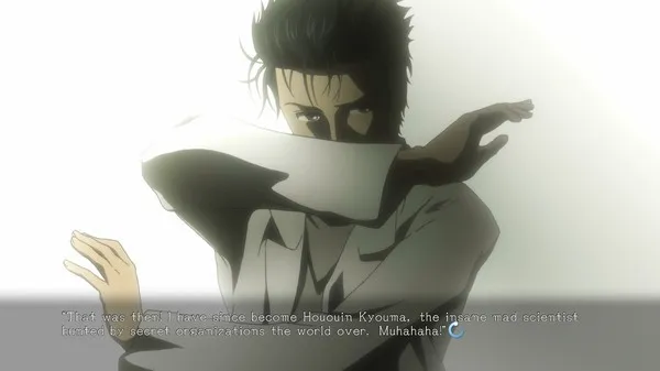 Captura SteinsGate Protagonista Envuelto En Luz Blanca Con Una Mirada Decidida