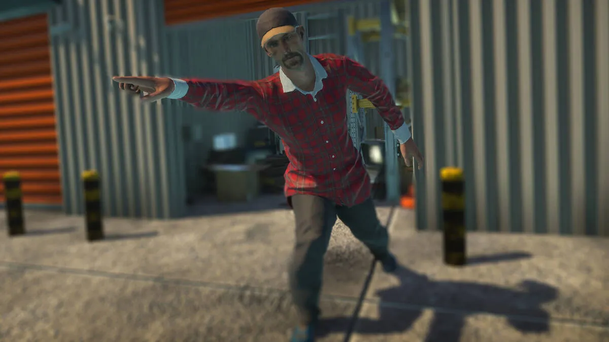 Captura Storage Hunter Simulator Hombre Corriendo Junto A Trasteros Metalicos