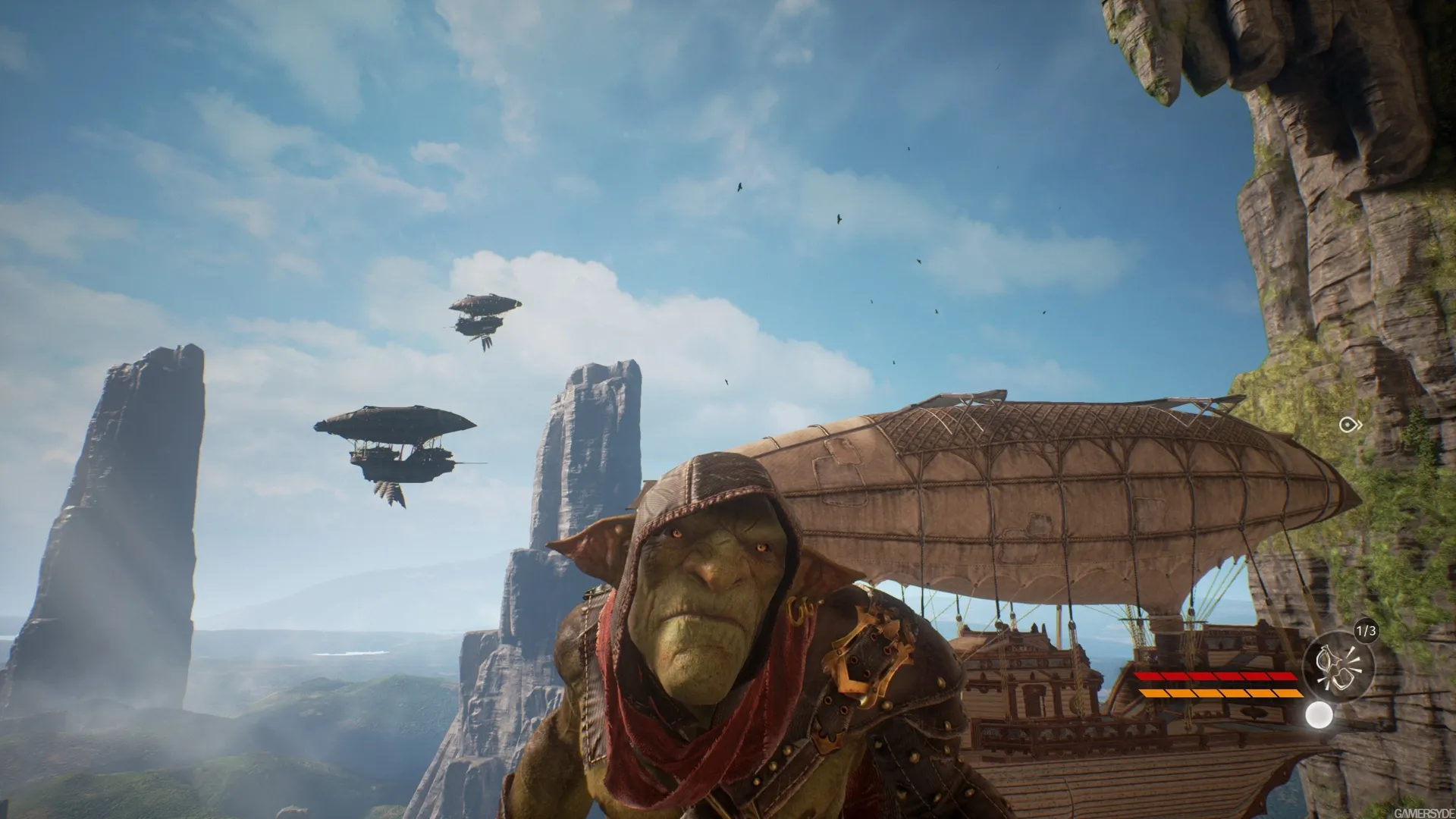 Captura Styx Shards Of Darkness – Primer Plano Del Protagonista Con Fondo Montanoso