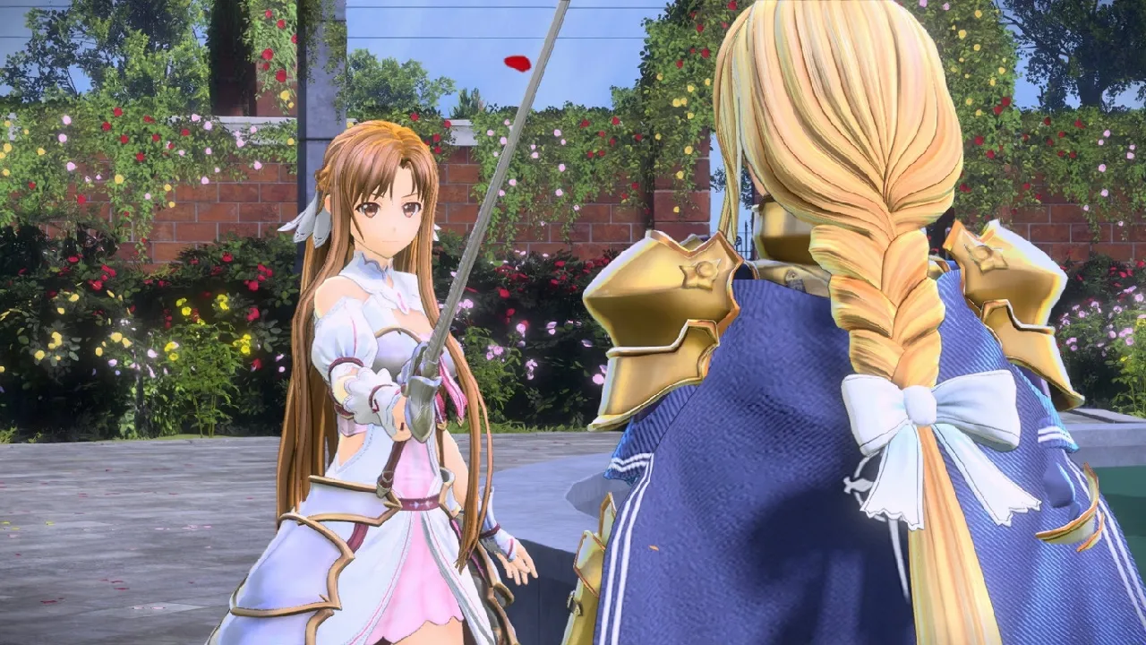 Captura Sword Art Online Alicization Lycoris – Conversacion Entre Asuna Y Alice En Jardin
