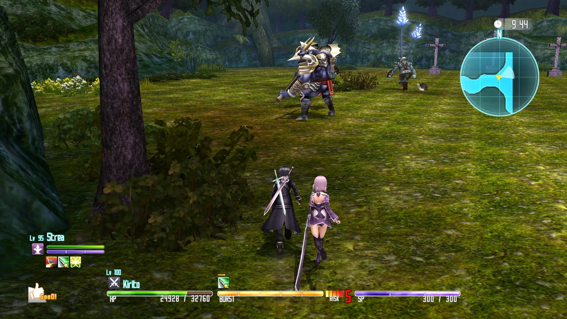 Captura Sword Art Online Re Hollow Fragment Bosque Abierto Con Dos Personajes Listos Para Batalla