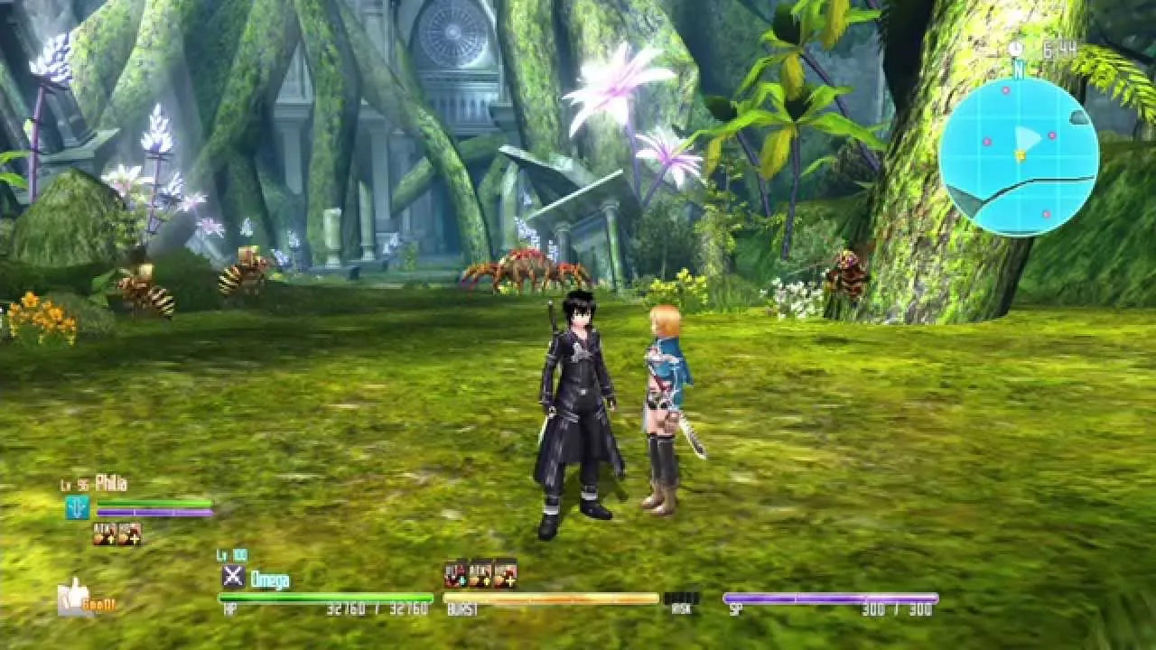 Captura Sword Art Online Re Hollow Fragment Paisaje Natural Con Arboles Y Mini Mapa