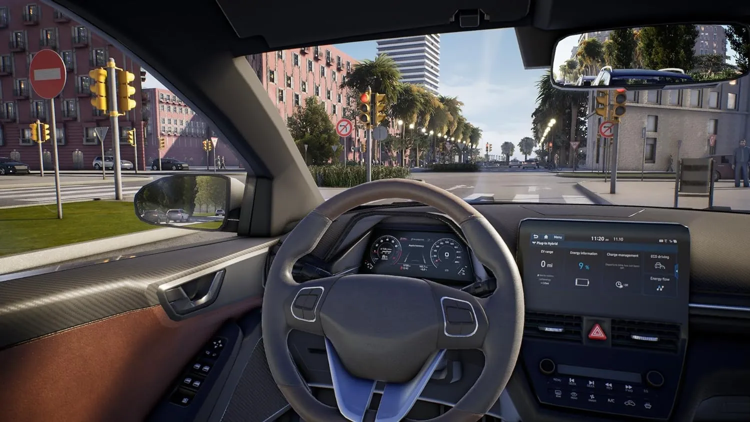 Captura Taxi Life – Interior Del Vehiculo Con Vista Al Tablero Y Parabrisas Urbano