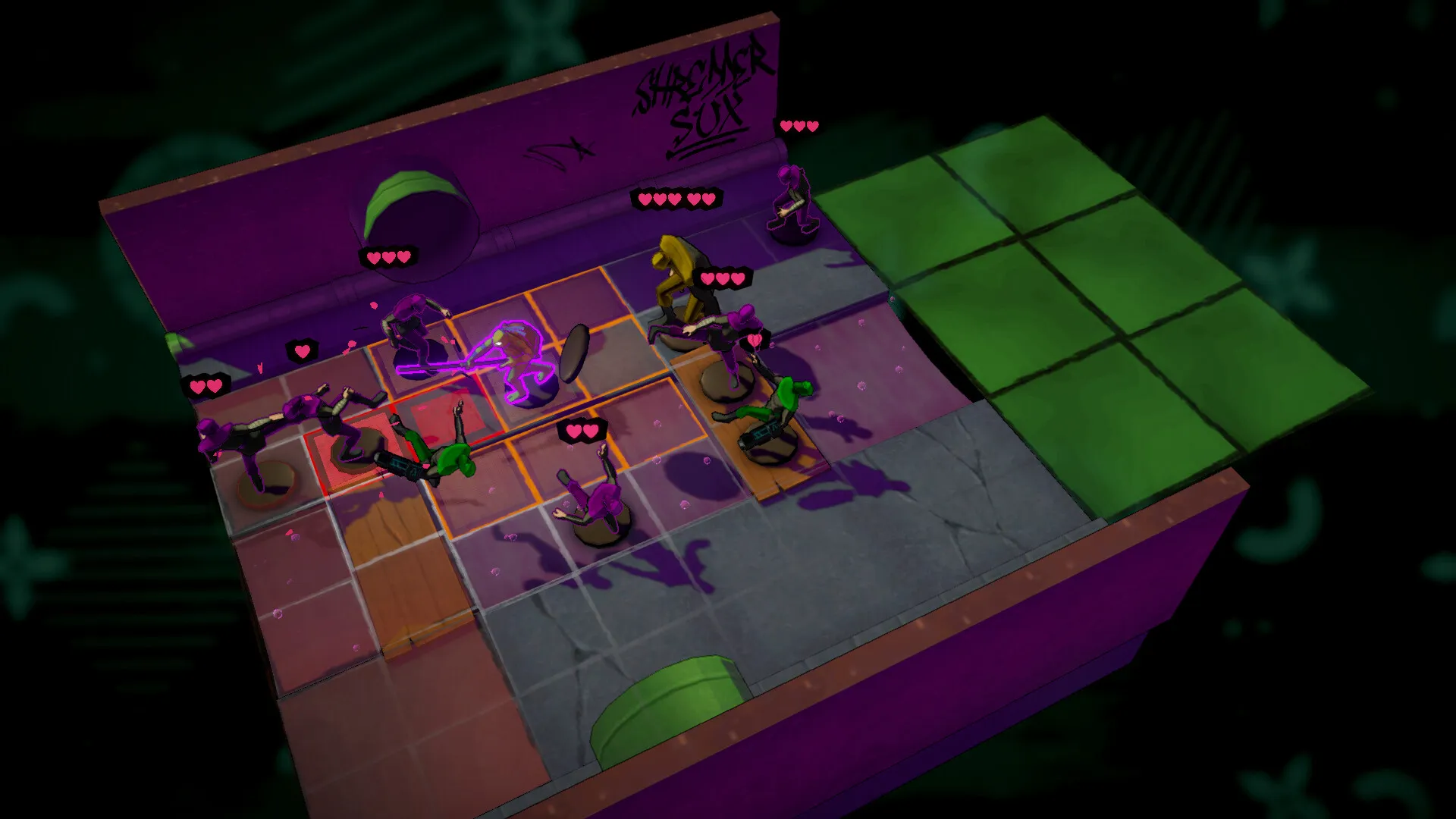 Captura Teenage Mutant Ninja Turtles Tactical Takedown – Las Tortugas Luchan Contra Enemigos En Una Habitacion Purpura