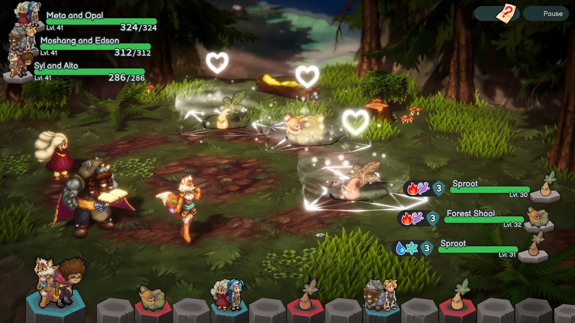 Captura Terra Memoria – Combate Por Turnos Entre Personajes Caricaturescos En Un Bosque