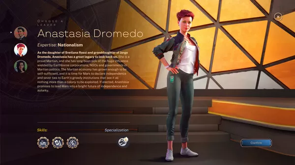 Captura Terraformers – Pantalla De Personaje Mostrando Habilidades Y Descripcion