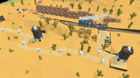 Captura The Colonists Terreno Desertico Con Estructuras Y Caminos Automatizados En Vista Isometrica