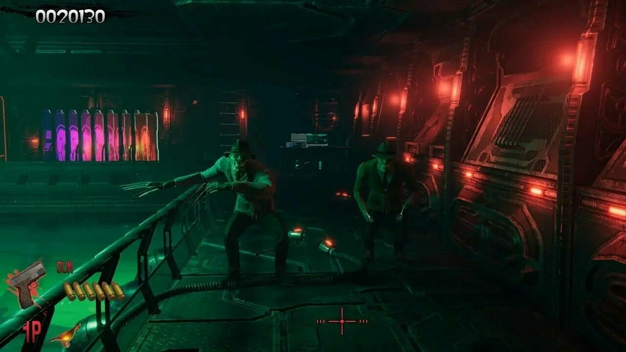Captura The House Of The Dead Remake – Imagen Frontal De Zombis Agresivos Con Trajes Ensangrentados