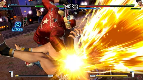 Captura The King Of Fighters XIV – Rayo Explosivo Impacta A Un Personaje Durante Un Combo
