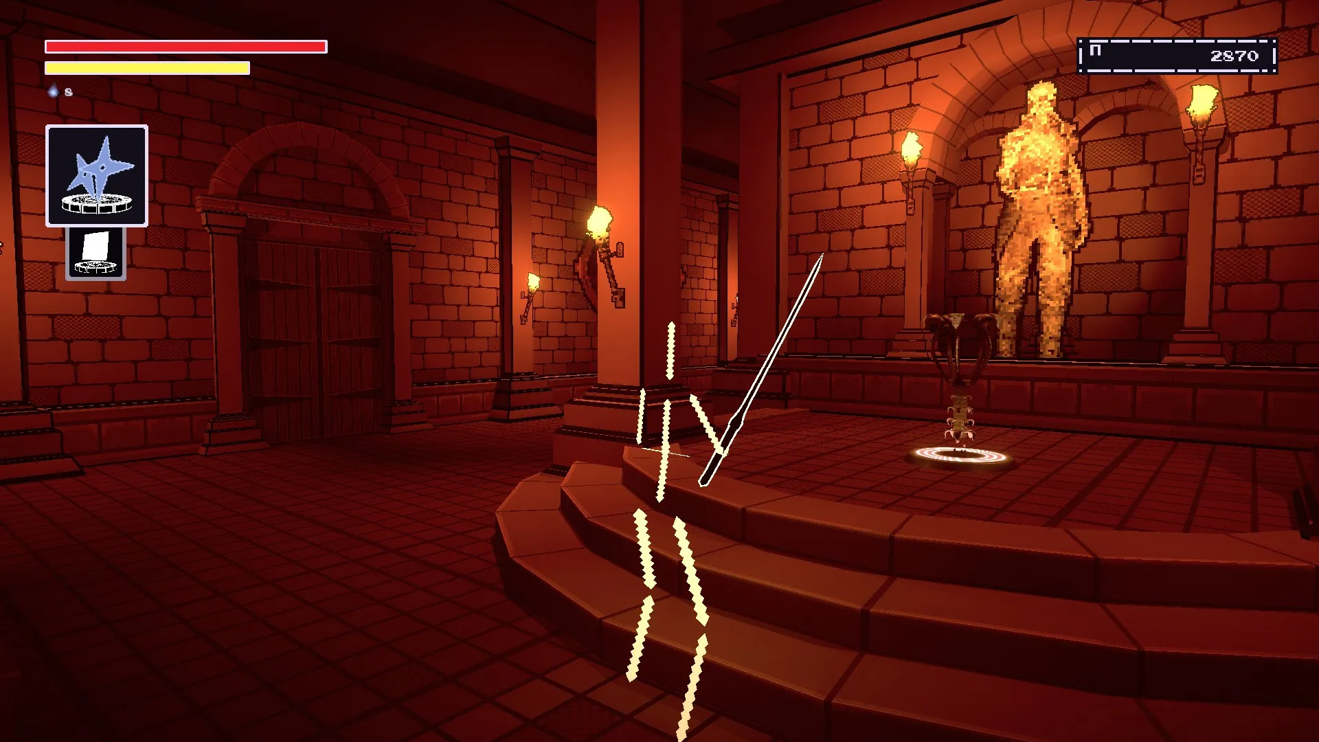 Captura The Last Hero Of Nostalgaia Duelo Con Espadas Frente A Un Enemigo Brillante