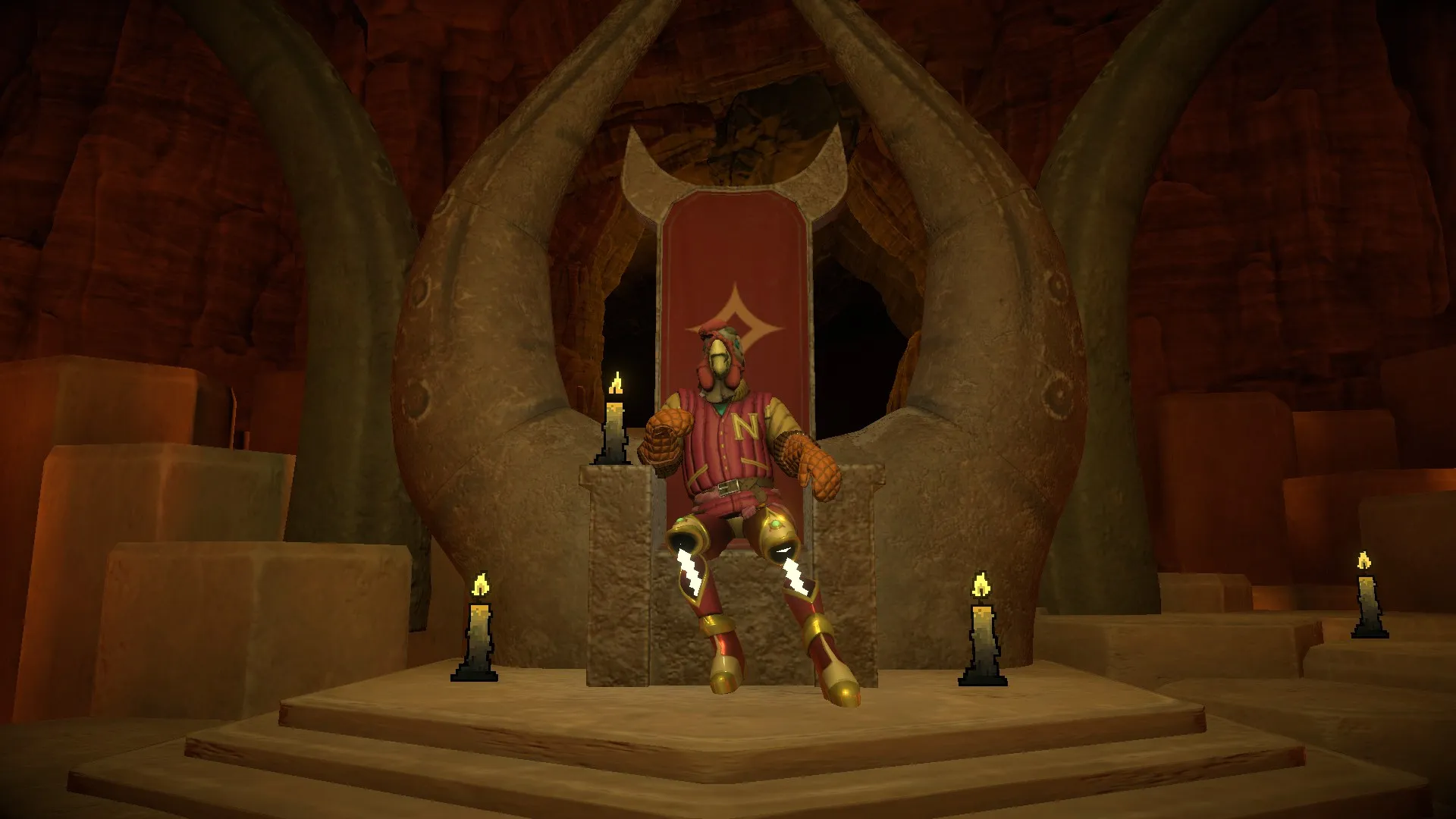 Captura The Last Hero Of Nostalgaia Personaje Camina Hacia Un Trono Bajo Un Arco De Piedra