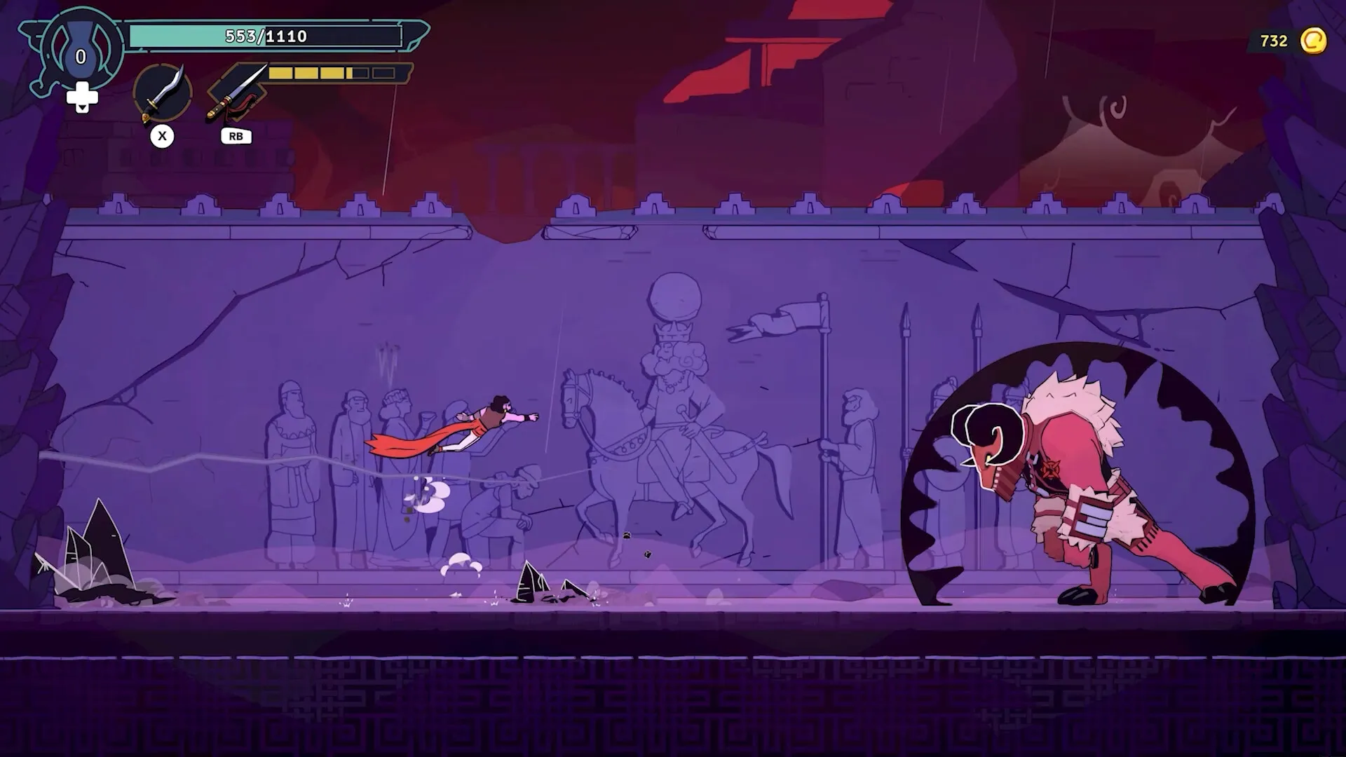 Captura The Rogue Prince Of Persia Enfrentamiento Lateral Con El Principe Esquivando Un Ataque Giratorio