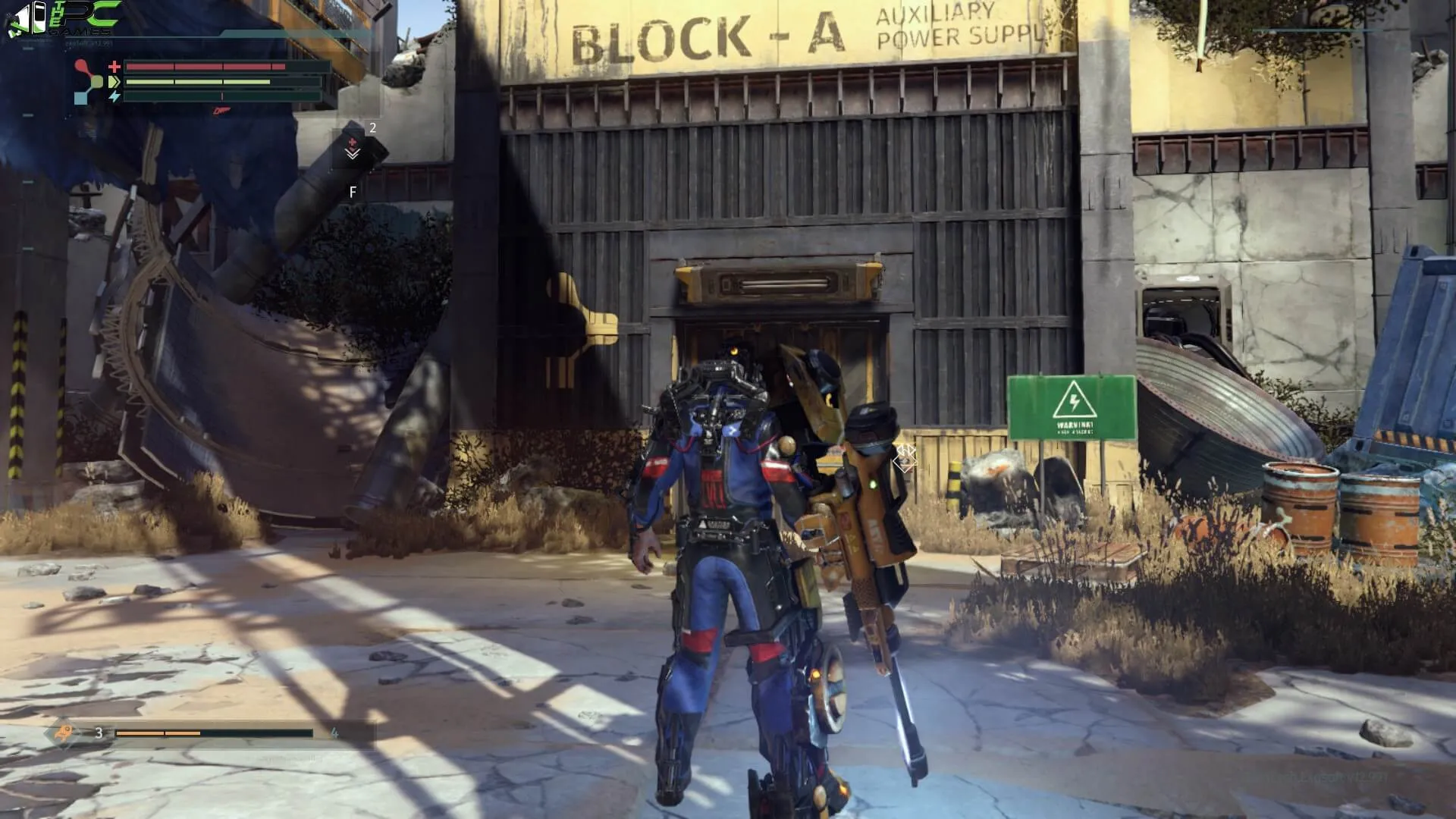 Captura The Surge Complete Edition – Entrada Al Bloque A Con Protagonista De Espaldas