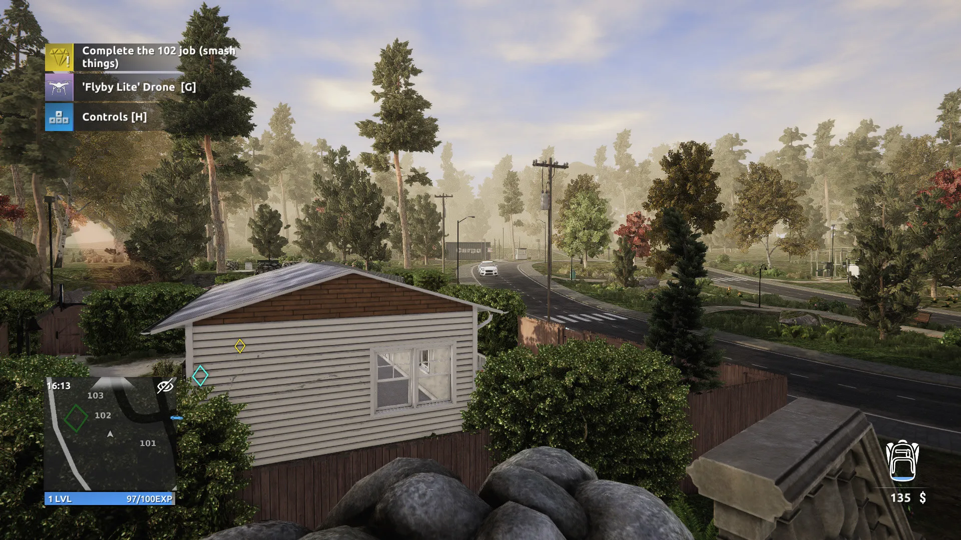 Captura Thief Simulator 2 Vista General De Vecindario Al Amanecer Desde Un Tejado
