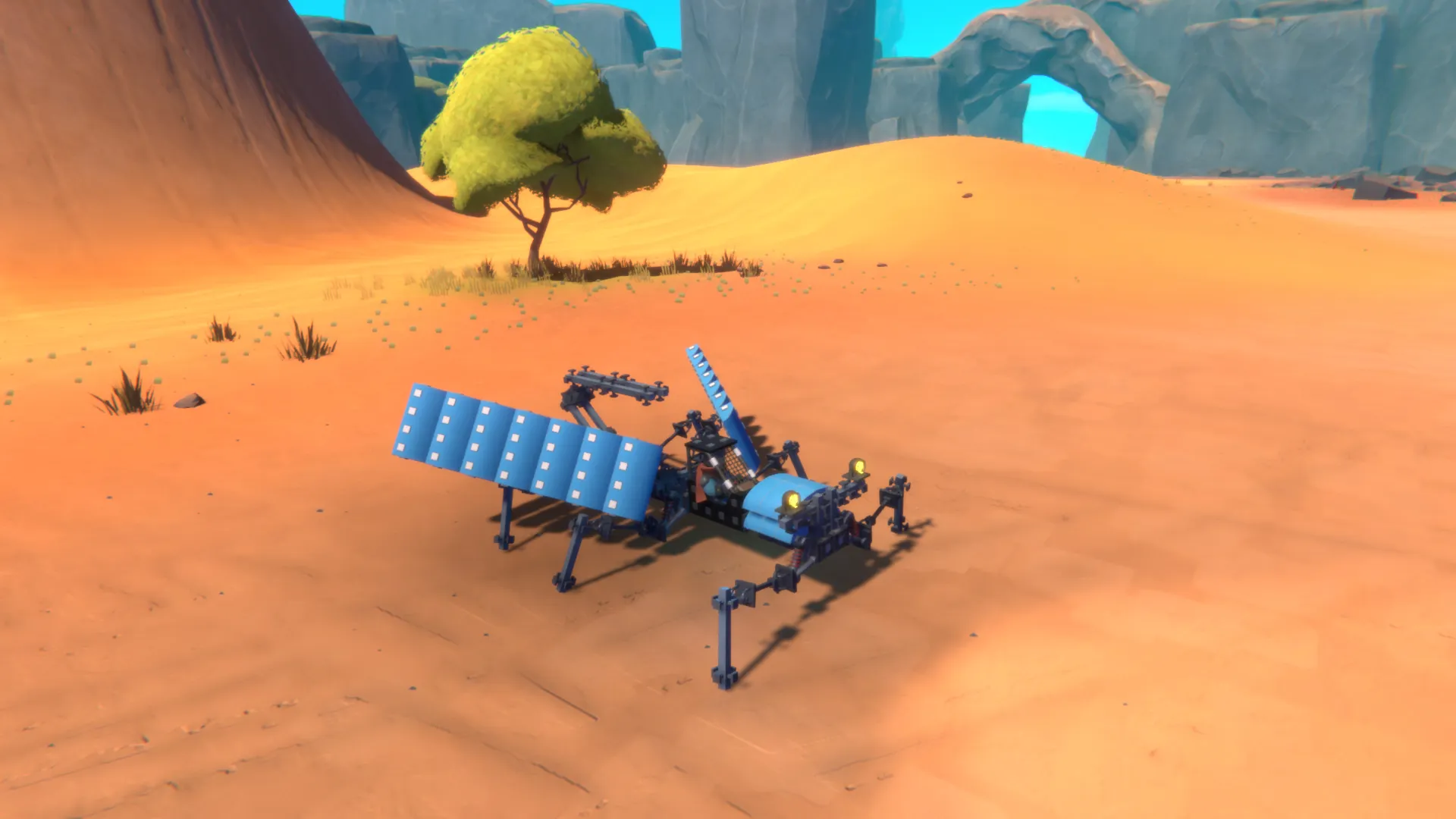 Captura Trailmakers – Maquina Con Paneles Solares Estacionada En Terreno Desertico