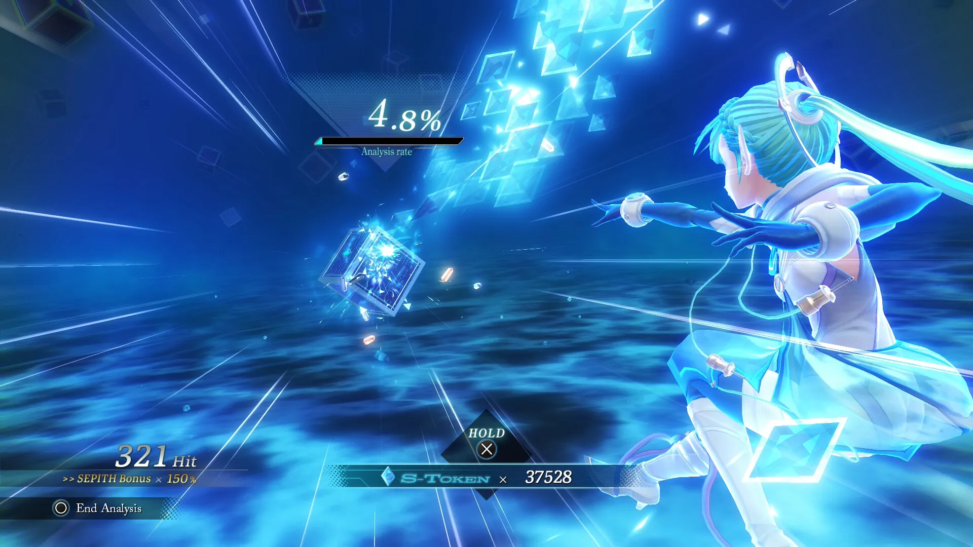 Captura Trails Through Daybreak – Habilidad Especial De Personaje Rodeada De Energia Azul Intensa