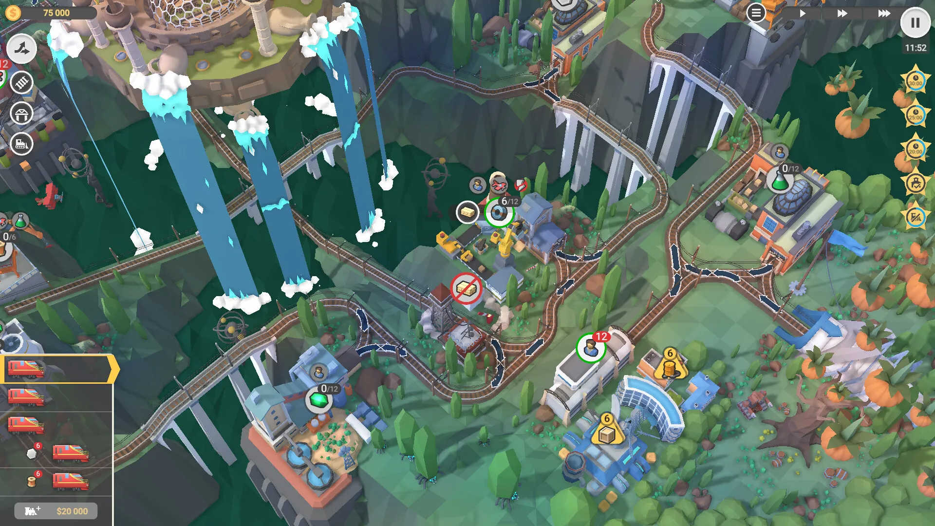 Captura Train Valley 2 Nivel En Selva Tropical Con Cascadas Trenes Y Multiples Rutas