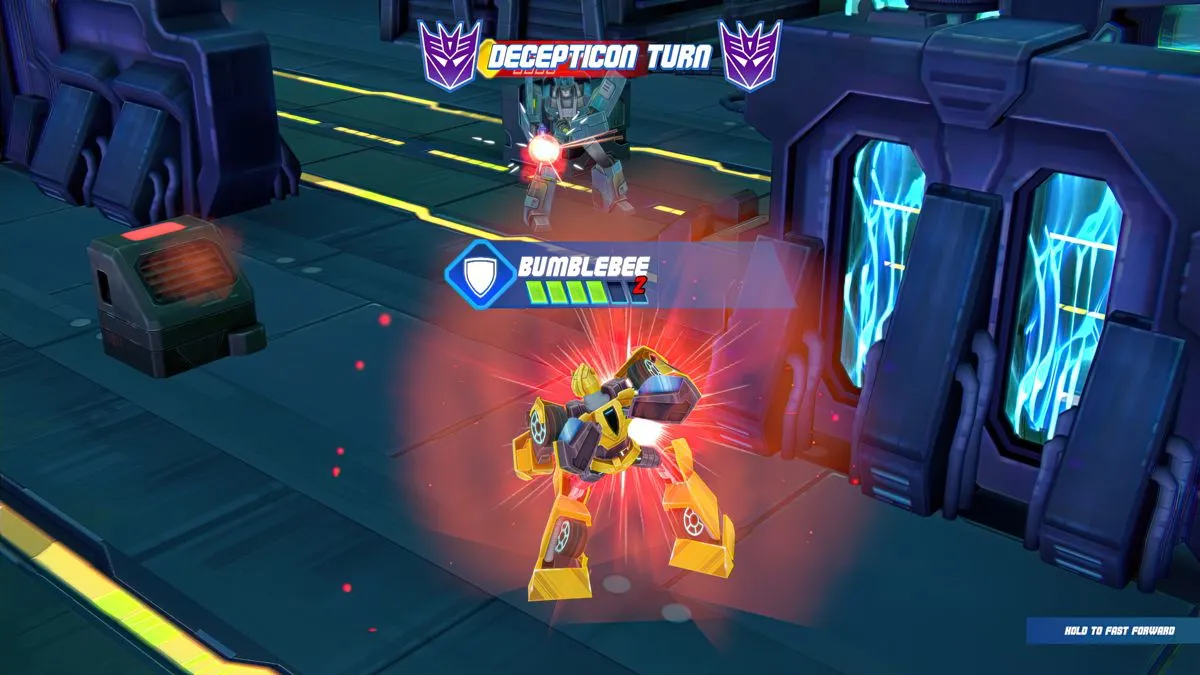 Captura Transformers Battlegrounds Optimus Y Bumblebee Junto A Cristal Brillante En Arte Promocional
