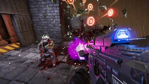 Captura Turbo Overkill – Enfrentamiento Contra Criatura Robotica Con Rifle De Energia Purpura