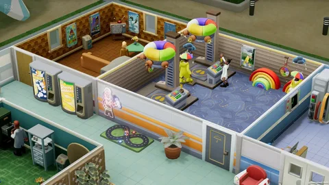 Captura Two Point Hospital Sala De Tratamientos Con Multiples Maquinas Y Decoracion Tematica