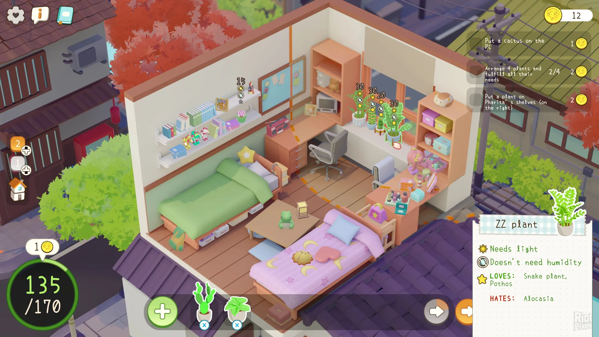 Captura Urban Jungle – Habitacion Decorada Con Cama Rosa Escritorio Y Multiples Indicadores En Pantalla