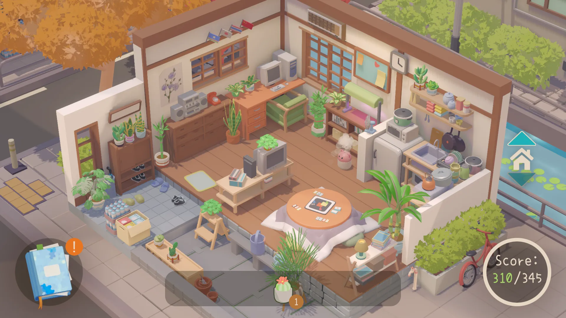 Captura Urban Jungle – Sala Decorada Con Sofas Plantas Y Paredes De Madera En Vista Isometrica