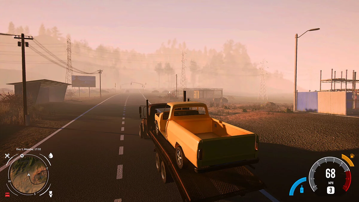 Captura Used Cars Simulator Camioneta Amarilla Circulando En Carretera Rural