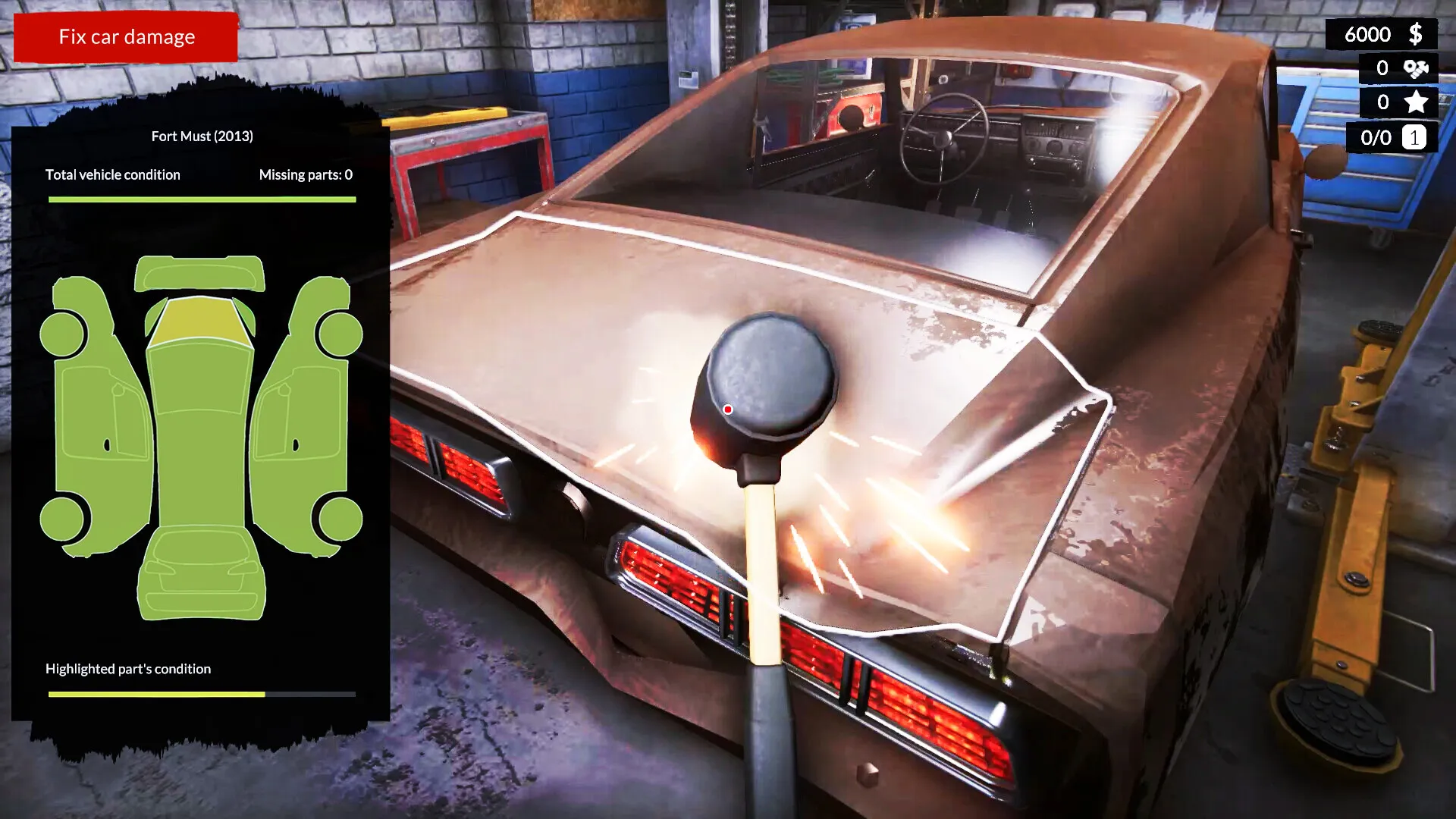 Captura Used Cars Simulator Reparacion De Carroceria En Taller Con Interfaz Tecnica