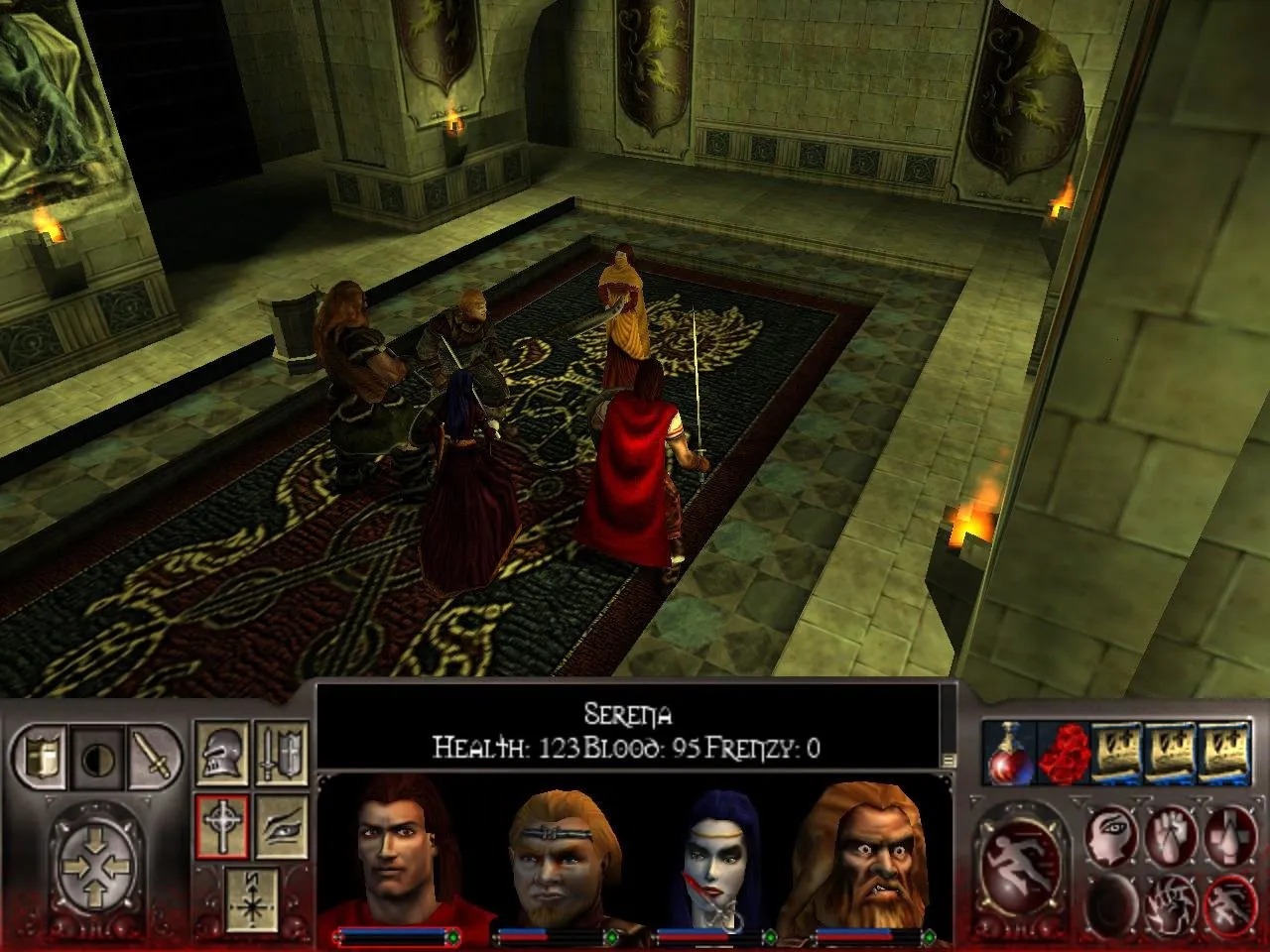 Captura Vampire The Masquerade – Redemption – Escena De Combate En Un Templo Con Varios Personajes