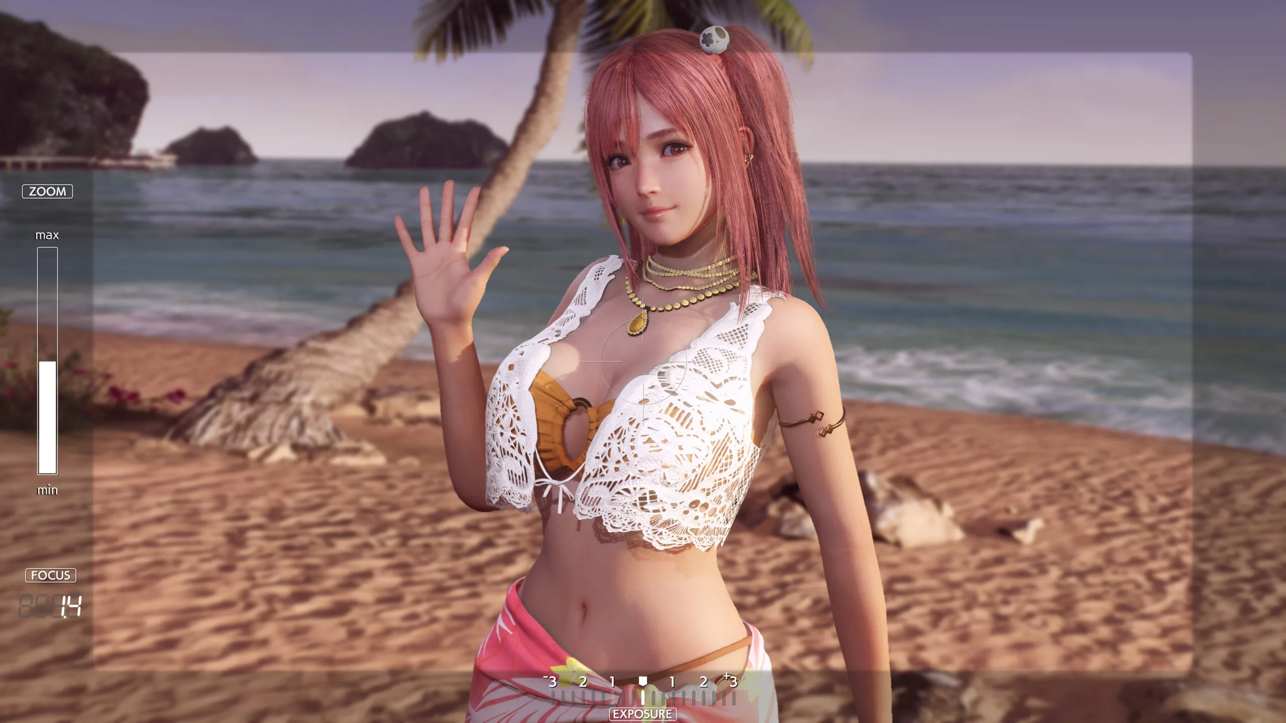 Captura Venus Vacation DOAX PRISM Chica De Cabello Rosado Saludando En La Orilla De La Playa