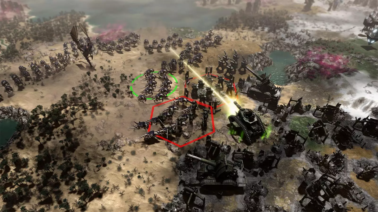 Captura Warhammer 40000 Gladius Relics Of War Unidades En Combate Alrededor De Una Base Fortificada