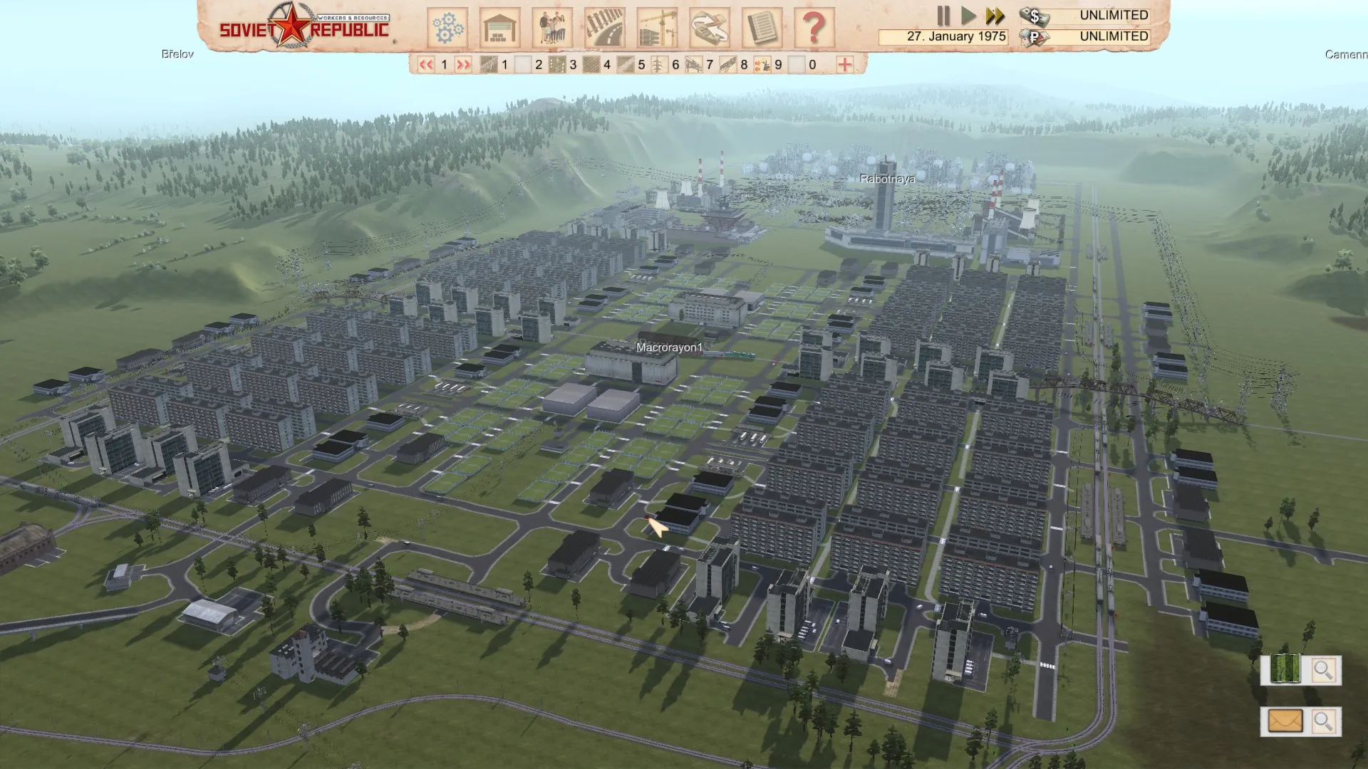 Captura Workers Resources Soviet Republic – Vista Panoramica De Barrio Urbano Con Diseno Simetrico