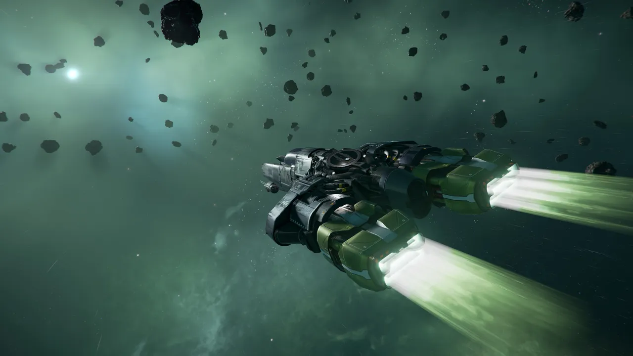 Captura X4 Foundations – Propulsores Encendidos Mientras La Nave Cruza Un Campo De Asteroides