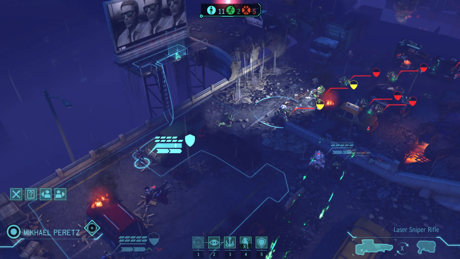 Captura XCOM Enemy Unknown – Vista Aerea De Un Enfrentamiento En Zona Urbana