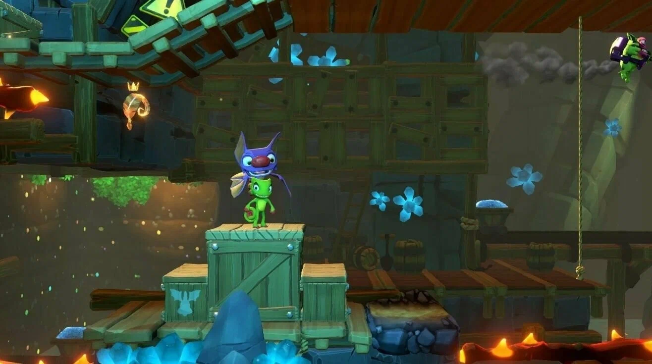 Captura Yooka Laylee And The Impossible Lair – Zona Subterranea Con Lava Y Plataformas Moviles