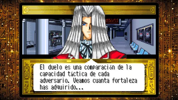 Captura Yu Gi Oh Early Days Collection – Dialogo En Pantalla Con Retrato De Un Duelista De Cabello Largo