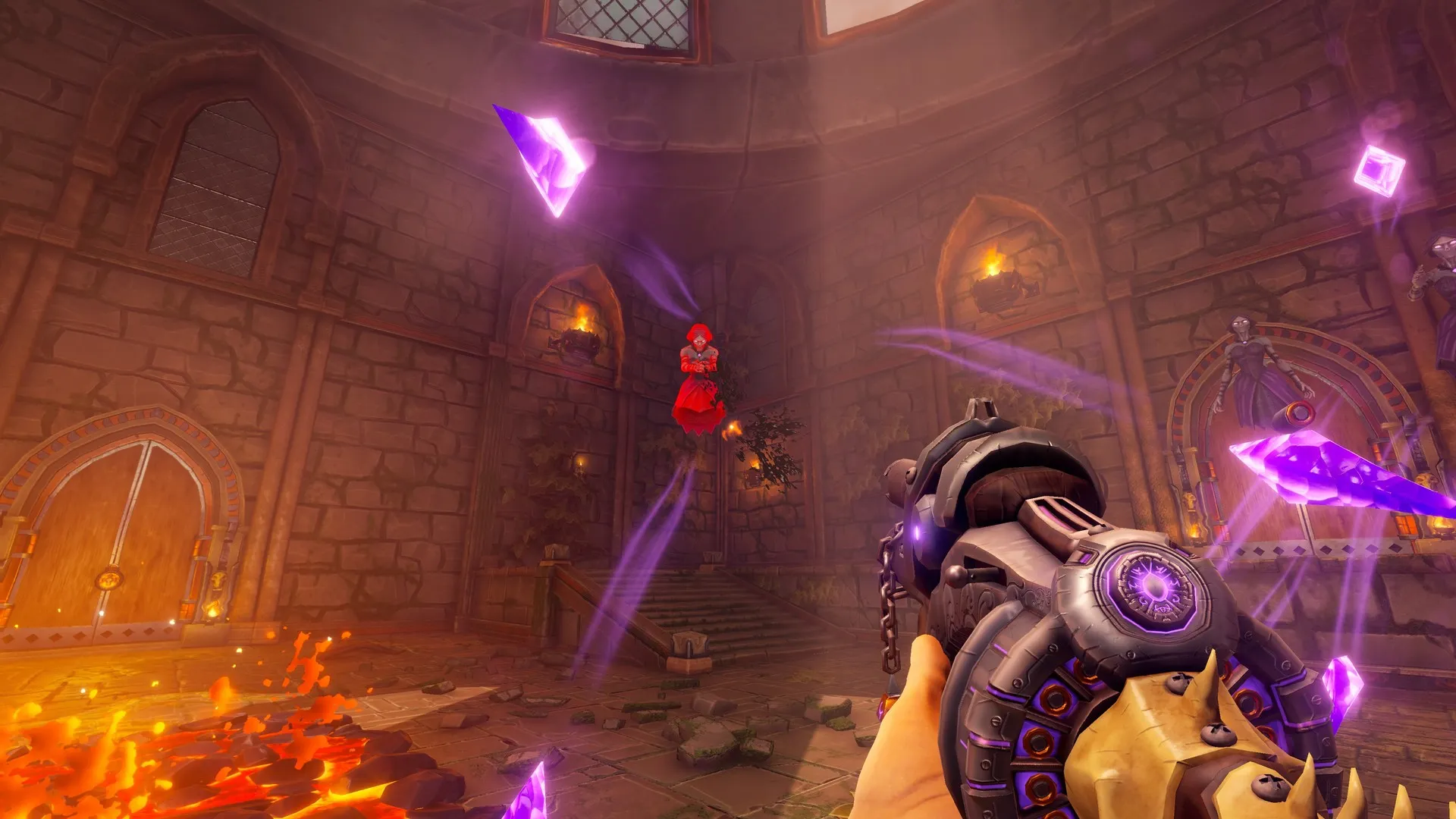 Captura Ziggurat 2 Ataque Con Magia Purpura En Un Combate Dentro De Una Mazmorra