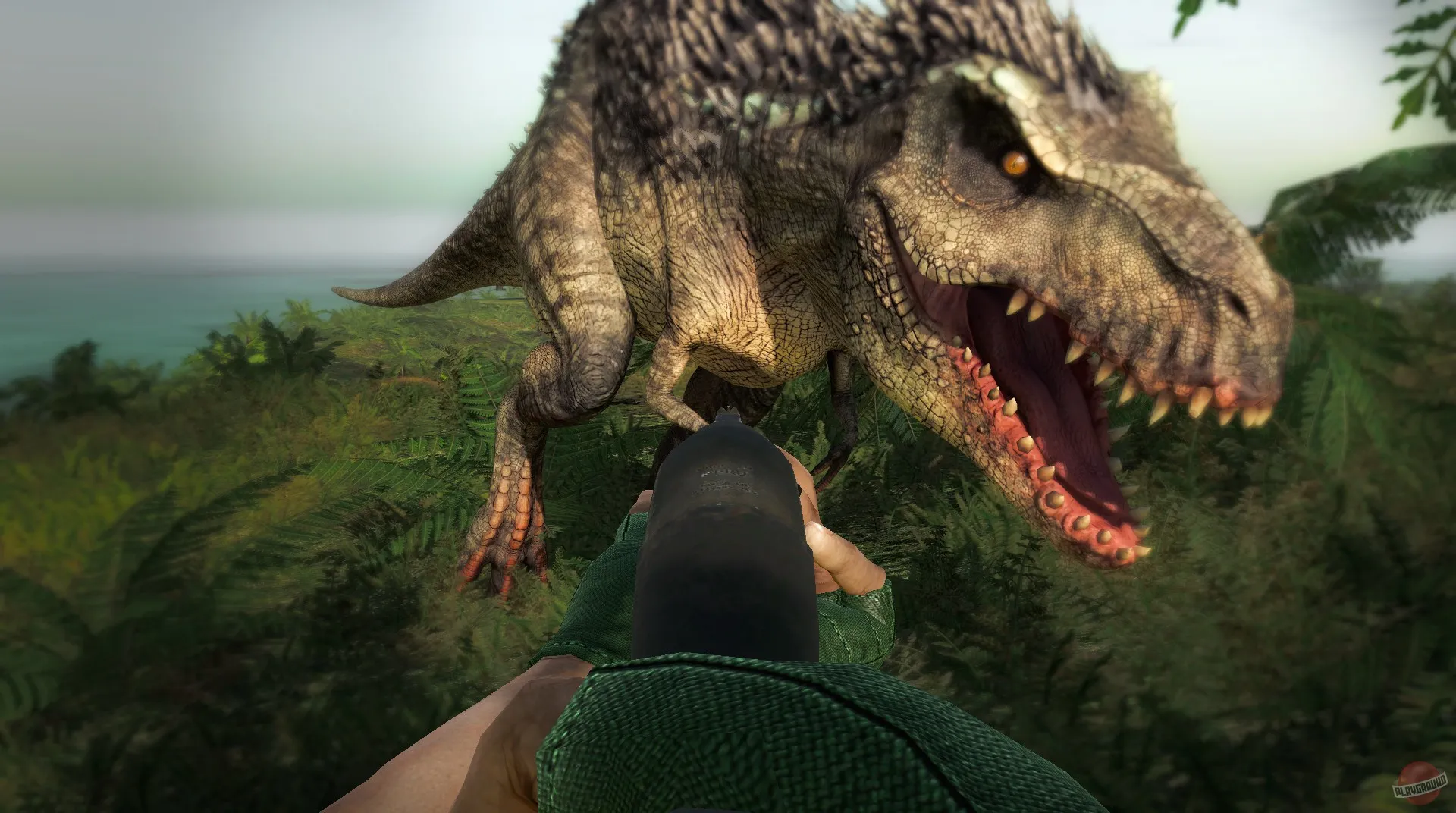 Captura TheHunter Primal – Escena En Primera Persona Con Dinosaurio A Corta Distancia